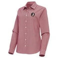 thumbnail image 2 of Women's Antigua Garnet Florida State Seminoles Porter Woven Tri-Blend Long Sleeve Button-Up Shirt, 2 of 3