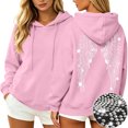thumbnail image 2 of Enjoytime Hoodies for Women Back Wing Print Long Sleeve Pullover Hooded Sweatshirt Comfy Casual Fashion Clothing with Pocket, 2 of 7