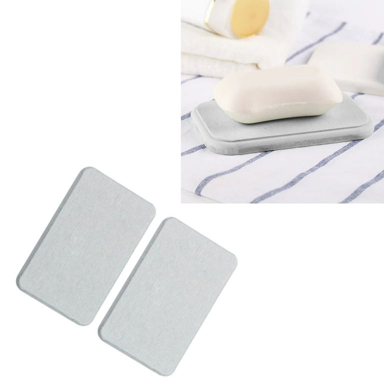 2pcs Diatomite Soap Holder Water Absorption Soap Pad Quick Dry Soap Mat for  Bathroom Kitchen (Random Color) 