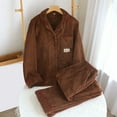 thumbnail image 2 of Womens Flannel Pajama Set, Soft Long Sleeve Pajamas & Long Pants with Pockets, Warm Button-up Sleepwear Lounge Pjs M-XL, 2 of 4