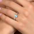 thumbnail image 4 of Gem Stone King 14K Two Tone Gold Sky Blue Aquamarine and Lab Grown Diamond Engagement Ring for Women | 1.52 Cttw | Octagon 7X5MM | Gemstone March Birthstone | Size 5, 4 of 6