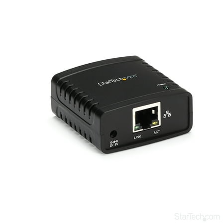 UPC: 0065030855174 | StarTech.com 10/100Mbps Ethernet to USB 2.0 Network Print Server – Windows 10 – LPR – LAN USB Print Server Adapter