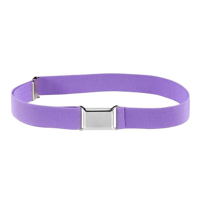XZNGL Kids Toddler Belt Elastic Adjustable Stretch Unisex Belts Silver Square Buckle