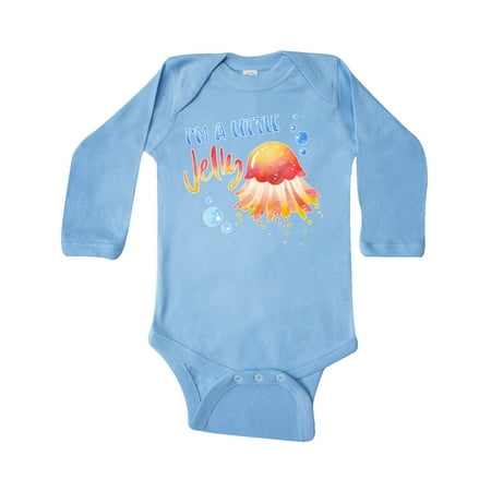 

Inktastic I m a Little Jelly Jellyfish Humor with Bubbles Gift Baby Boy or Baby Girl Long Sleeve Bodysuit