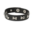 thumbnail image 5 of Pulsera gótica Punk de calavera para hombre y mujer, brazalete ancho de cuero Pu con remaches, cadenas de tachuelas de Metal, joyería, 2023, 5 of 5