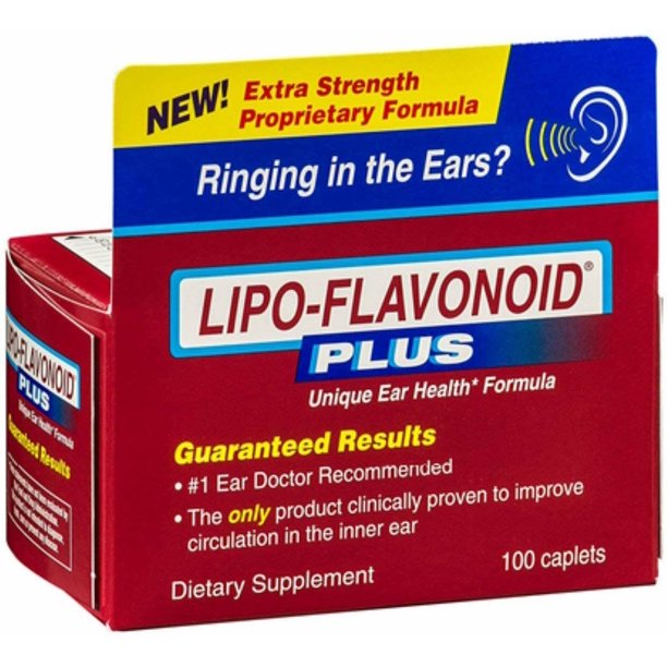 4 Pack Lipo Flavonoid Plus Ear Health Caplets, For Ear Ringing, 100