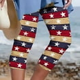 thumbnail image 2 of QATAINLAV Womens American Flag Capri Leggings Independence Day Cropped Yoga Pants Gym Workout Legging Capris Summer Stretch Bottom Tight 4th of July Outfits Prime By Hour Brown M, 2 of 6