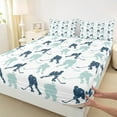 thumbnail image 3 of Homewish Sport Ice Hockey 4-Piece Full Size Sheets For Children Teens Adults,Ball Gamer Bed Sheets,Blue Teal Lightweight Sheet Sets,Ultra Soft Home Decor, 3 of 7