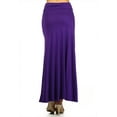 thumbnail image 3 of Women's Casual Foldable Waist Comfy Loose Fit Solid Maxi Skirt, 3 of 4