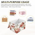 thumbnail image 7 of Foldable Fabric Storage Bin With Handle Collapsible Basket Box Storage With Lid Organizer Poinsettia Wildflowers, 7 of 7