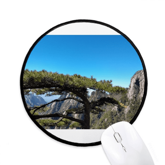 Pine Tree Moutain Art Deco Fashion Mouse Pad Desktop Office Round Mat for Computer