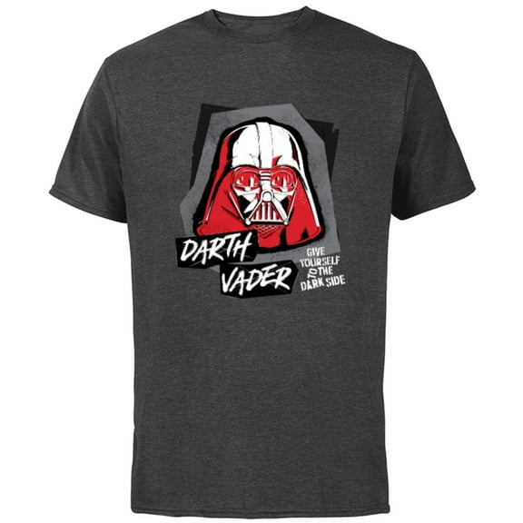 Star Wars Darth Vader Helmet Give Yourself to the Dark Side - Short Sleeve Cotton T-Shirt for Adults - Customized-Charcoal Heather