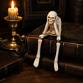 thumbnail image 7 of Sitting Skeleton Figurine, 20 cm Resin Skull Statue, Adjustable Joints Gothic Desk Decor for Halloween Shelf, 7 of 7