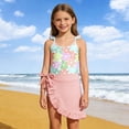 thumbnail image 2 of Shadoumai Girls Swimsuit Adjustable Straps Cut Out Swimwear 2 Piece Solid Color Tankini for Girls Bathing Suit 9-16Y, 2 of 5