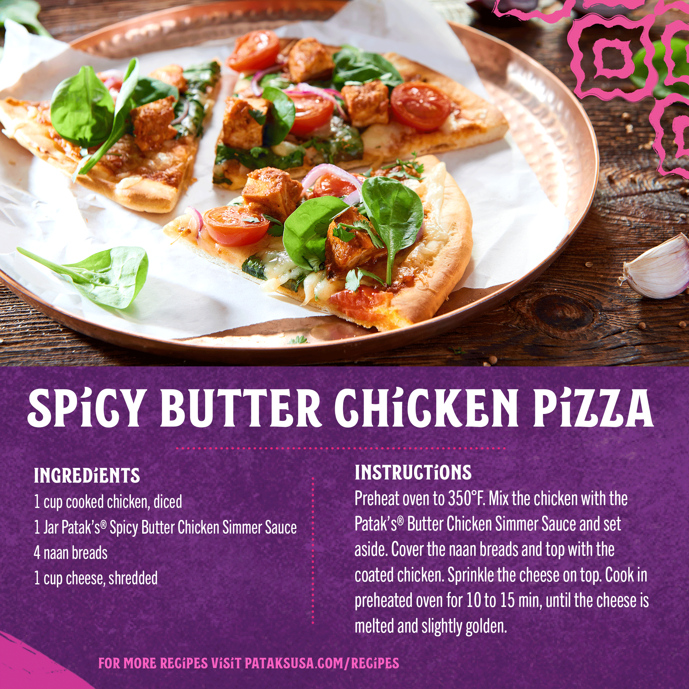 (3 pack) Patak's Spicy Butter Chicken Simmer Sauce, 15 oz