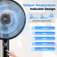thumbnail image 2 of 16" Oscillating Pedestal Fan with Remote, 3-Speed Stand up Fan with Adjustable Height and Tilt, Less Noise Cooling Fan, for Home Office Room Bedroom, 2 of 6