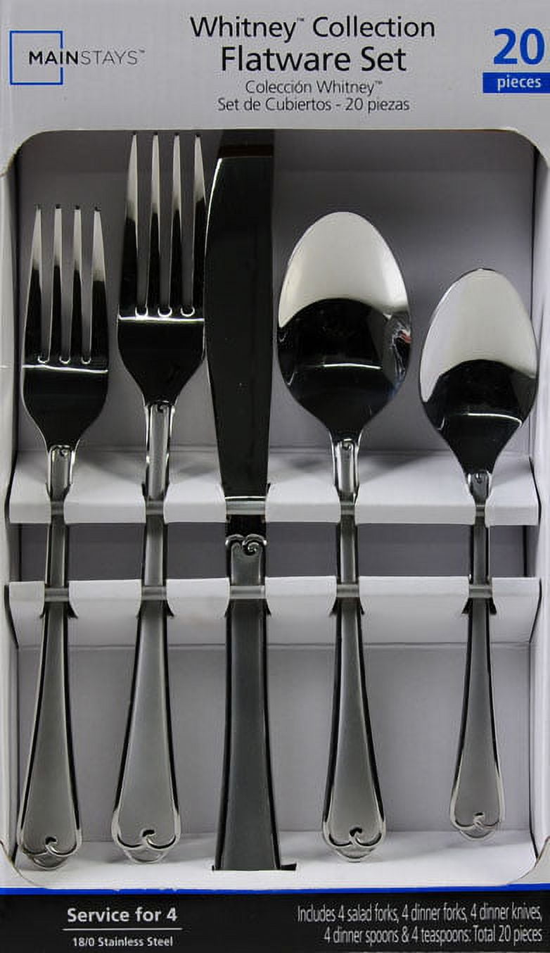Mainstays Colonial 20 Piece Stainless Steel Flatware Set