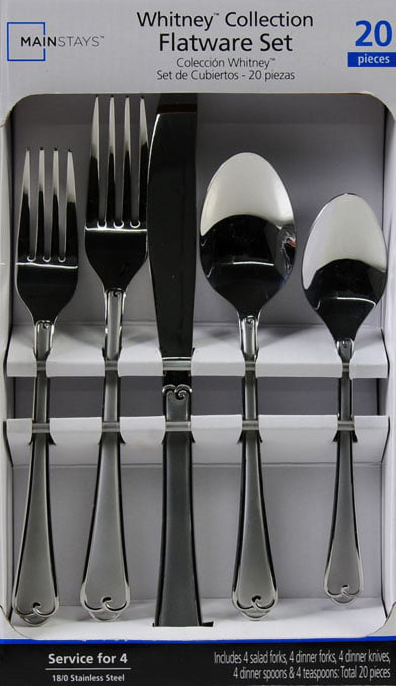 Mainstays Colonial 20 Piece Stainless Steel Flatware Set - image 2 of 9