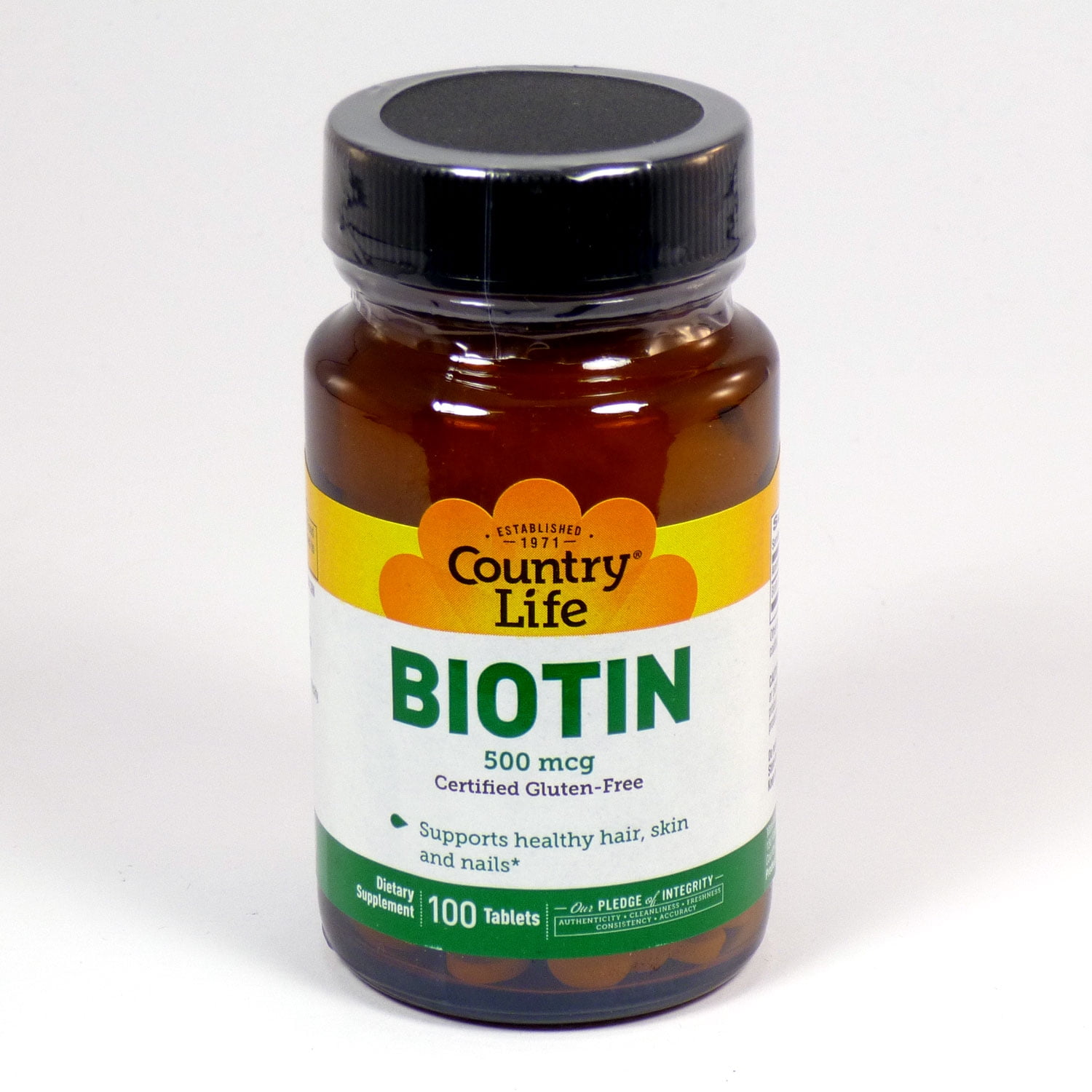 Country Life Biotin 500 mcg. 100 Vegetarian Tablets