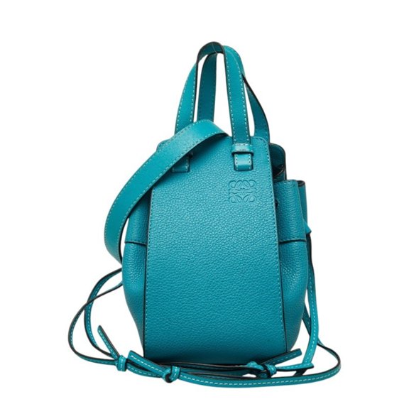 Pre-Owned Loewe Hammock Mini Handbag/Shoulder Bag 2-Way 061912 Blue Leather Women's LOEWE