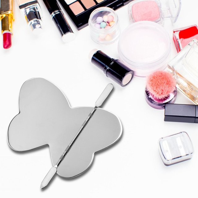 Paleta de mezcla de maquillaje Paleta de mezcla de cosméticos Varilla de mezcla de maquillaje, Paleta de arte de uñas, Paleta de sombra de ojos de en forma de mariposa Yinane Paleta de mezcla de maquillaje