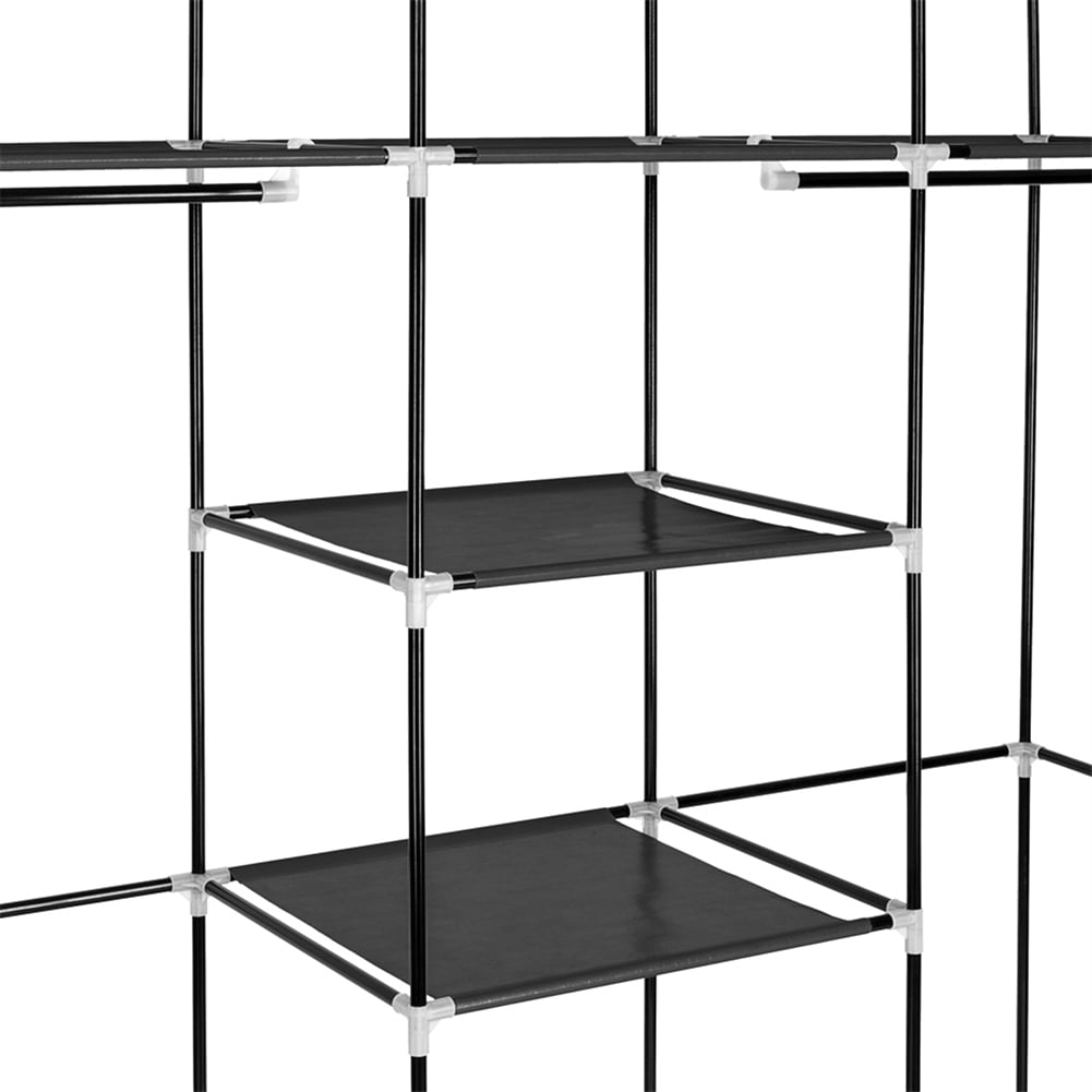 Private Jungle Non-Woven Wardrobe, Portable Wardrobe Clothes Storage Cabinet, Black