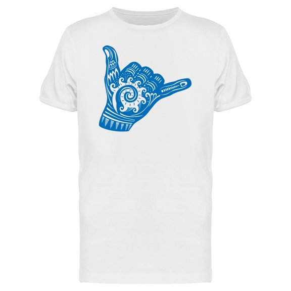 Paisley Style Surf Hand Sign Tee Men's -Image by Shutterstock