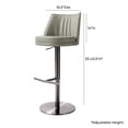 thumbnail image 2 of Gala Light Grey Vegan Leather on Black Adjustable Stool, 2 of 5
