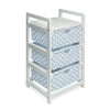 Three Bin Hamper or Storage Unit-Color:Blue & White Polka Dot