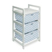 Three Bin Hamper or Storage Unit-Color:Blue & White Polka Dot