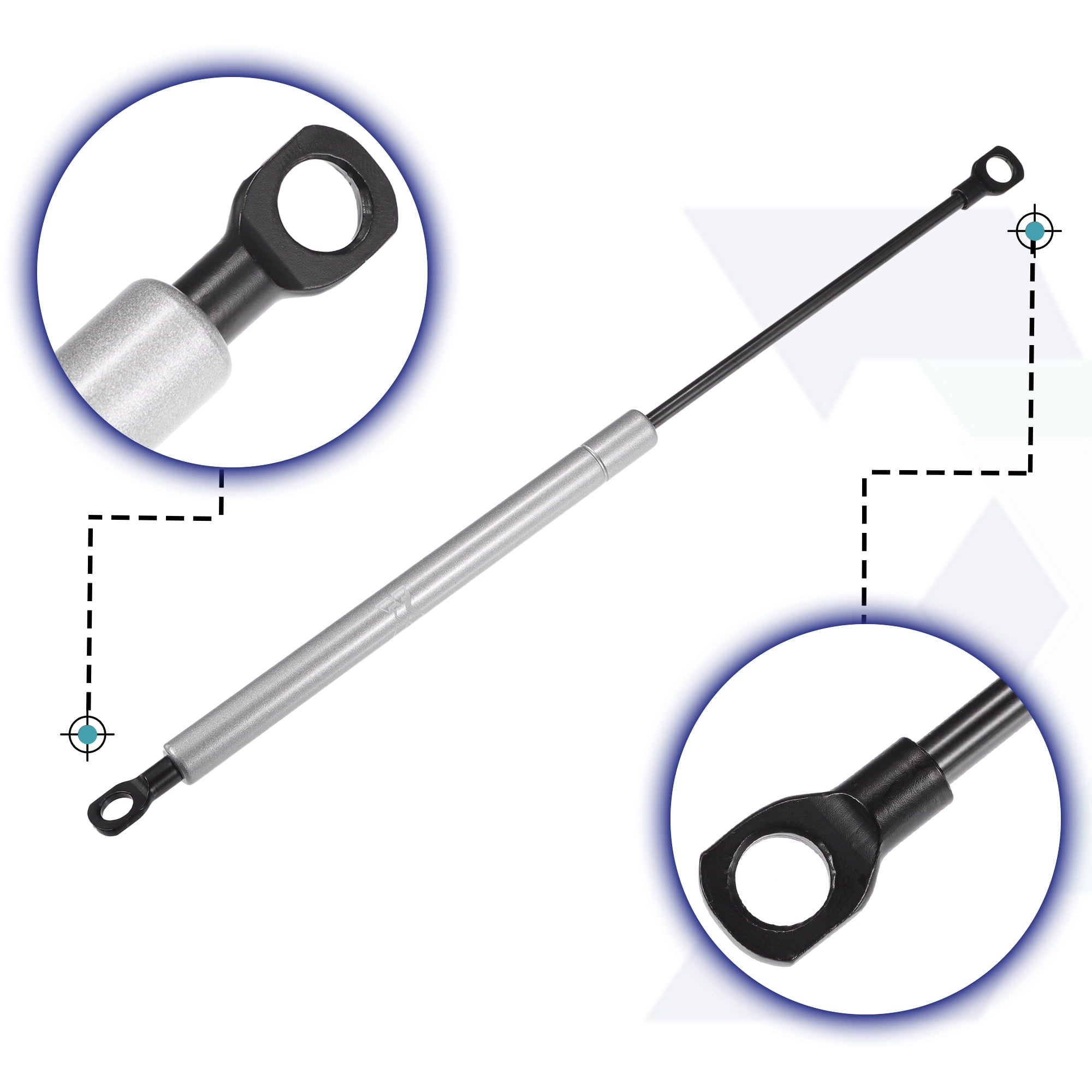 Unique Bargains 2 Pcs 15inch Lift Supports Struts Gas Spring Universal 45lb/200N Silver