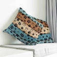 thumbnail image 3 of Light Blue Brown Pillow Covers 20x20 Inch Decorative Throw Pillow Cover, Rustic Farmhouse Dog Paw Vintage Sofa Pillowcases Accent Cushion Case Home Decor Bedroom Living Room, 3 of 6