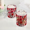 thumbnail image 2 of Yayeee 2 Pack Qtip Holder Bathroom Cotton Swab Canister with Lid Clear Dispenser Set, Pink and Red Flowers, 2 of 6