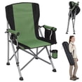 thumbnail image 5 of Folding Fishing Chair with Rod Holder, 150Kg Heavy Duty All Terrain Chair with Side Pocket, Cup Holder, Portable Adults Armchair for Outdoor, Camping, Garden, Beach, Lawn, Picnic, 5 of 11