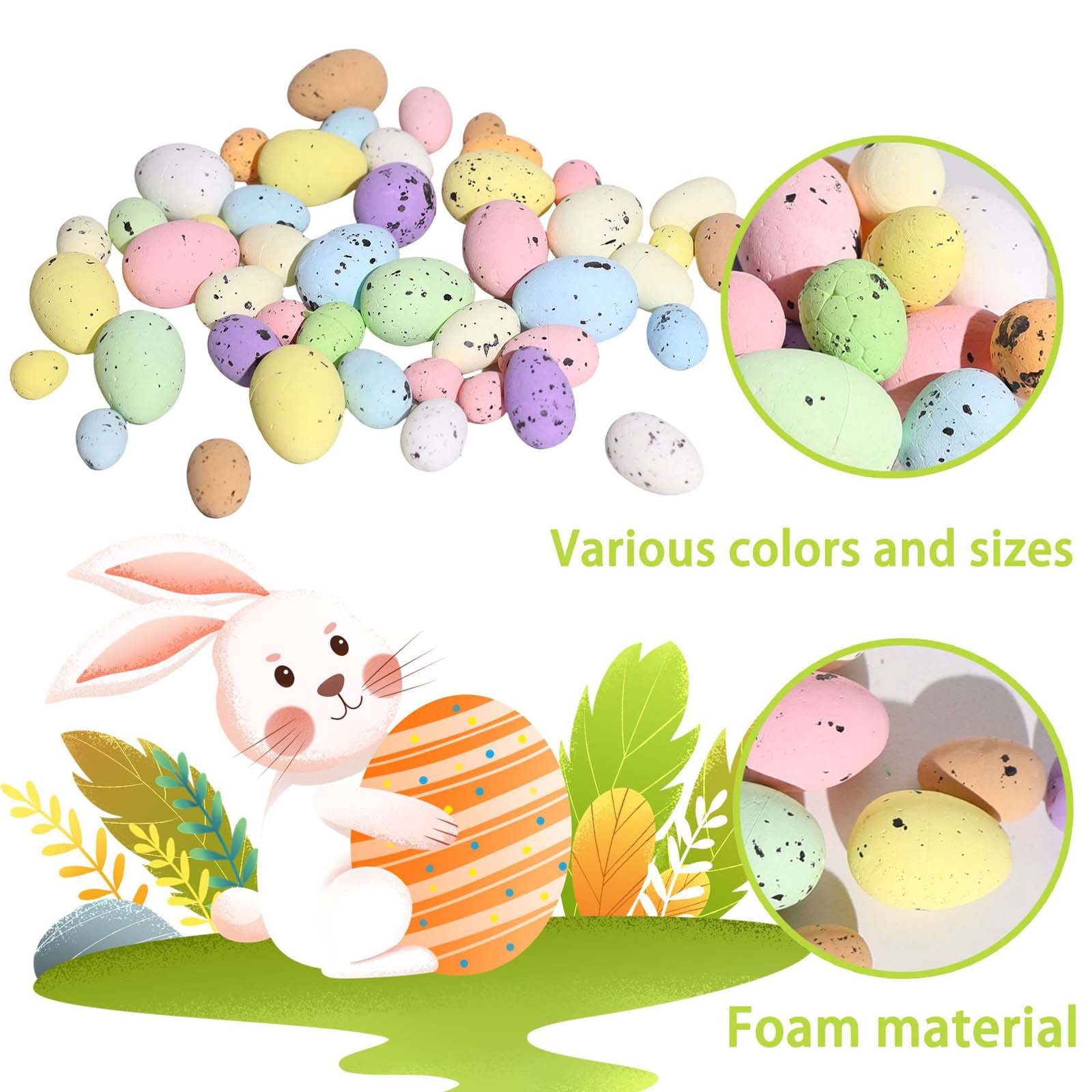 HCBY Easter Eggs Decorations, 500Pcs Speckled Multicolor Plastic Eggs, Perfect for Easter Basket Fillers Table Setting, Bulk Eggs for Party Favors Hunt DIY Crafts