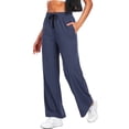 thumbnail image 6 of Cadmus Lightweight Wide Leg Pants for Women 30" High Waisted Casual Lounge Travel Work Sweatpants Loose Fit, 6 of 10