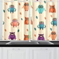 thumbnail image 2 of CADecor Owl Pattern Print Window Treatment Panel Curtains Window Curtain Kitchen Curtain,Two Piece 26x39 Inches, 2 of 4
