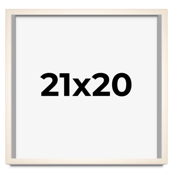 21x20 Shadow Box Cream of Wheat White Washed Display Frame | 0.875 Inches Deep Solid Wood Shadowbox