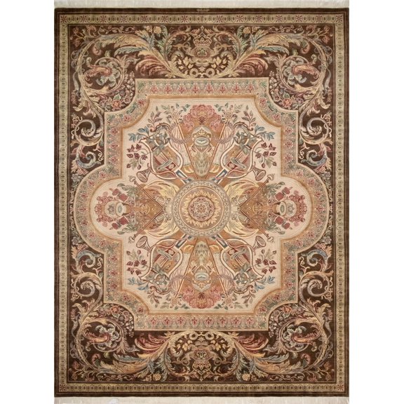 Wali Ohrmazd Brown/Beige Rug, 9'3" x 12'1"