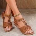 thumbnail image 2 of Women Summer Fashion Rhinestone Sandals Bohemian Style Comfortable Slide Flip Flops Casual Outdoor Beach Footwear Polyester Material Lightweight All Season Shoes, 2 of 7