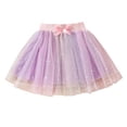 thumbnail image 5 of Avrnliq Purple Sparkly Kids Girls Tutu Skirt, Multi-Layered Tulle Princess Skirt with Satin Bow, Soft Elastic Waist Dress-Up Skirt for Girls Aged 2-10 Years,Size 3 T, 5 of 9