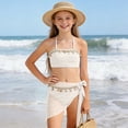 thumbnail image 6 of CAUYDY Children Girls Teen Girls Summer Swimsuit 2 Piece Bathing Suits Cute Bikini Tankini Sets with Cover Ups Beach Skirt for Kid 7T 8T 9T 10T 11T 12T 13T (Sizes 12-13 Years,H03-White), 6 of 9