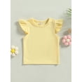 thumbnail image 2 of Bagilaanoe Toddler Baby Girls T-Shirt Fly Sleeve Casual Tees 6M 12M 18M 24M 3T 4T Kids Loose Summer Tops, 2 of 9