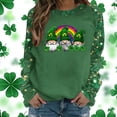 thumbnail image 2 of St Patricks Day Shirt Women Cute Gnomes with Four-Leaf Clover Print Sweatshirt Casual Crewneck Pullover Long Sleeve Holiday Tops, 2 of 5