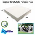 thumbnail image 4 of Foamma 8" x 24” x 24” Medium Density Outdoor Couch Cushion Replacement for Patio Furniture, Square Foam Pad for Couch Cushion Support, Upholstery Foam Padding for Sofa - Cover Not Included, 4 of 4