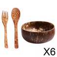 thumbnail image 1 of 6xCoconut Bowl Set Prácticos Ensaladeras De Cereales Para Picnic Cocina Restaurante C, 1 of 10