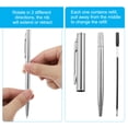 thumbnail image 4 of Uxcell Ballpoint Pens, 100Pcs Retractable Metal Black Ink Stamping Writing Pens for Wedding, Office, Silver Tone, 4 of 7