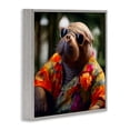 thumbnail image 3 of Stupell Industries Contemporary Manatee with Aloha Shirt Gray Framed Giclee Art, 24 x 24, by Sean Parnell, 3 of 8