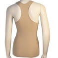 thumbnail image 3 of Womens Ribbed Knit Racerback Sleeveless Fitted Basic Work Out Tank Top Shirt Tan, 3 of 3