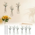 thumbnail image 5 of EUWBSSR 6Pcs Metal Flower Wall Art Beautiful Metal Vase Wall Decor Decorative Vase Art for Living Room Bathroom Bedroom Dining Room,13.77*5.9in, 5 of 11